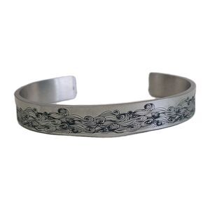 Inspirational Cuff Bracelet Gift Stainless Steel Engraved Bangle
